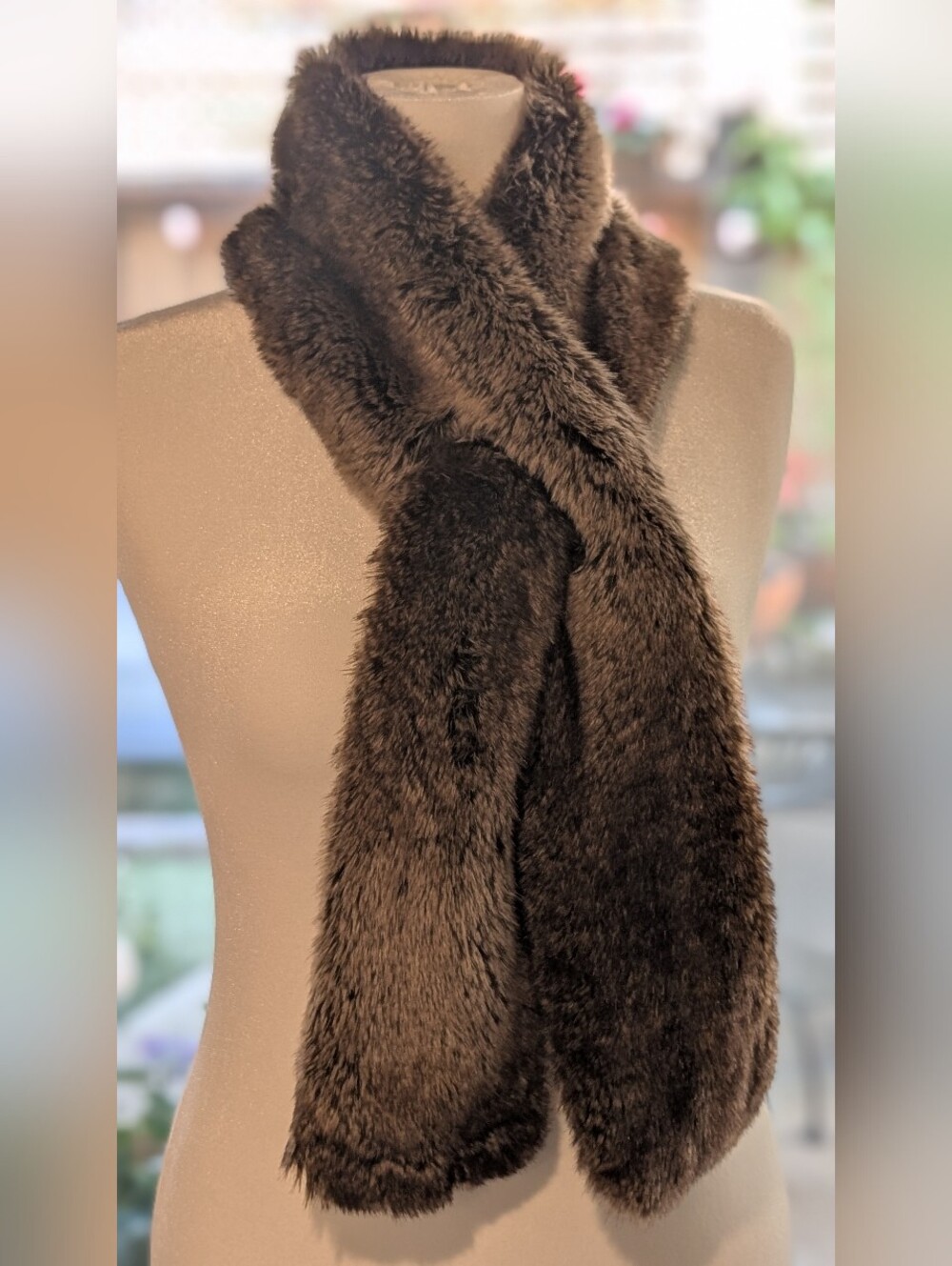 Restoration Hardware Faux Fur Scarf - Quiet Luxury Rustic Elegance